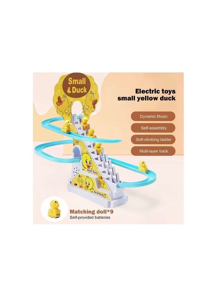 The Rotating Duck Racing Track Toy That Climbs And Climbs Stairs With Music And Lights Is An Entertaining And Suitable Gift For Children