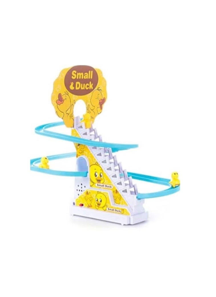 The Rotating Duck Racing Track Toy That Climbs And Climbs Stairs With Music And Lights Is An Entertaining And Suitable Gift For Children