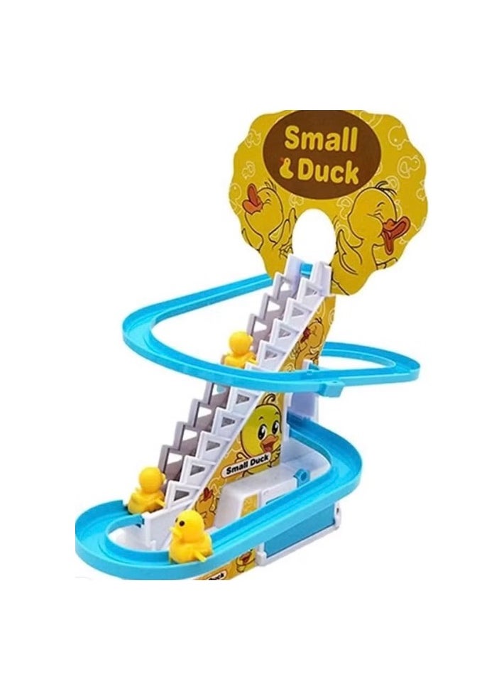 The Rotating Duck Racing Track Toy That Climbs And Climbs Stairs With Music And Lights Is An Entertaining And Suitable Gift For Children
