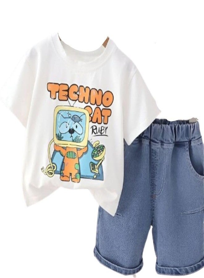 Googo Gaaga Printed T-shirt and Short Set for Baby Boys & Baby Girls, Pure Cotton Half Sleeves Clothing Set for Kids(3-4 Year) - Image 1