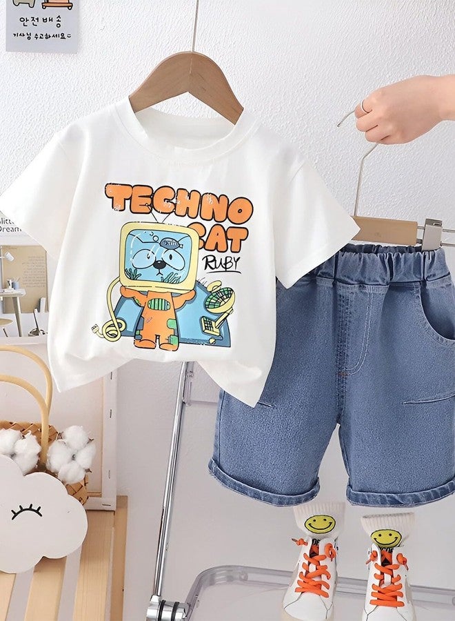 Googo Gaaga Printed T-shirt and Short Set for Baby Boys & Baby Girls, Pure Cotton Half Sleeves Clothing Set for Kids(3-4 Year) - Image 2