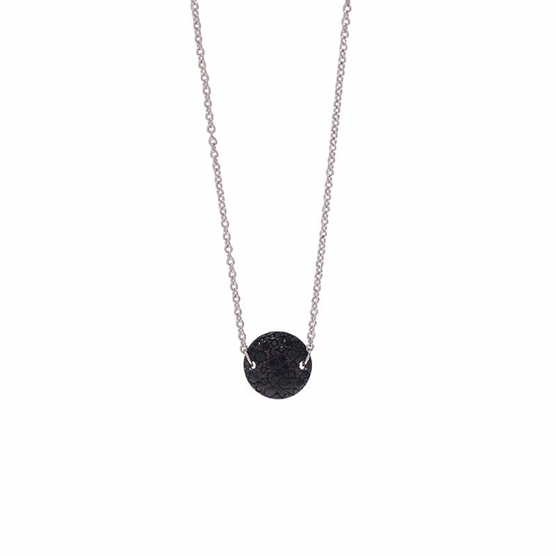 Yi Sophisticated Black Silver Colorful Gemstone Necklace with Electroplated Mushroom Design - Image 1