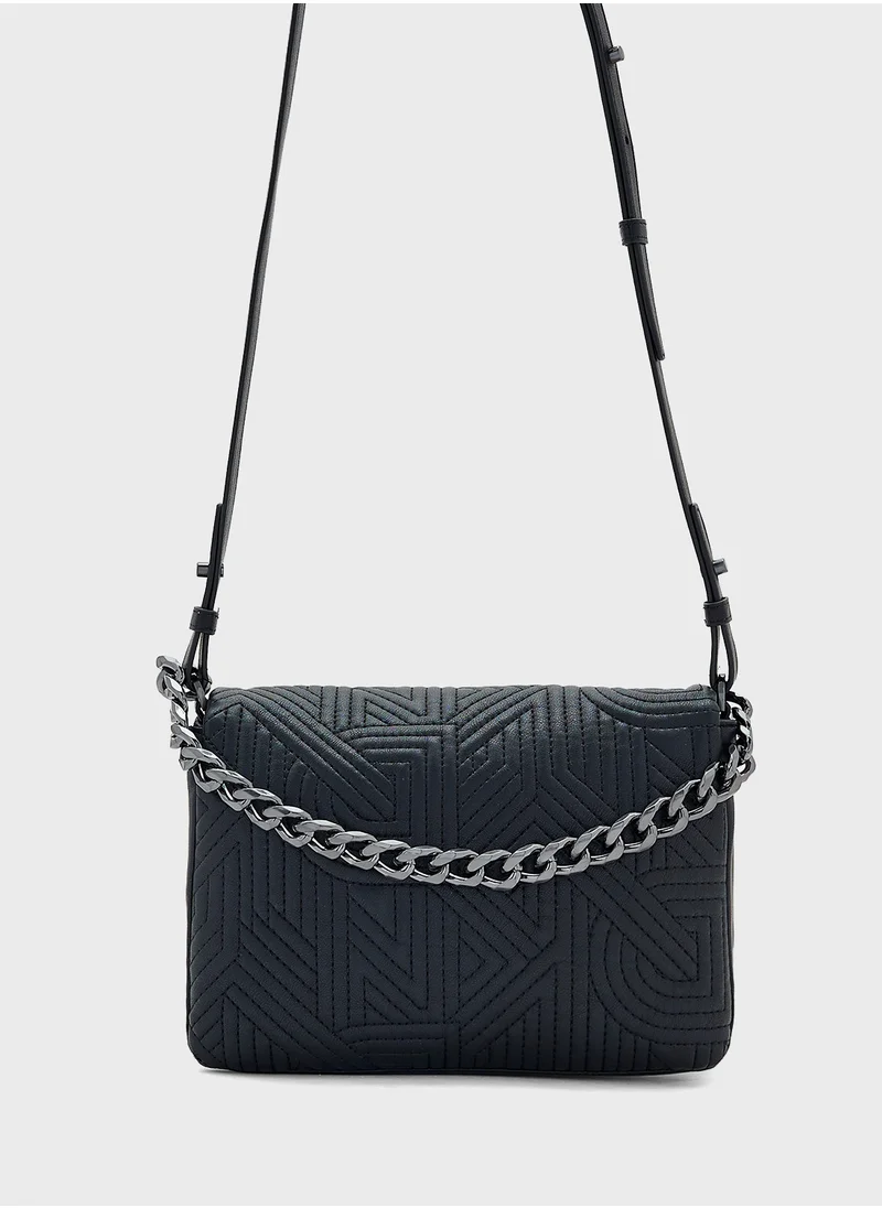 DKNY Desiree Flap Over Chain Detailed Crossbody