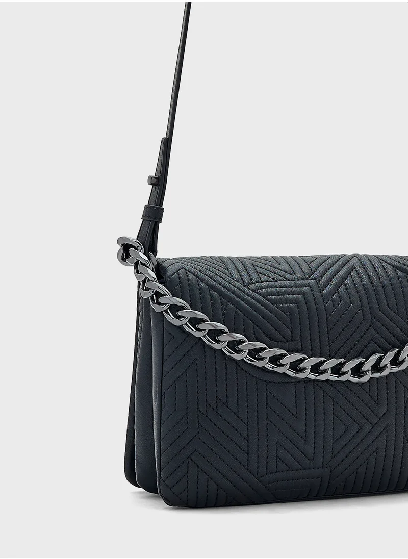 دكني Desiree Flap Over Chain Detailed Crossbody