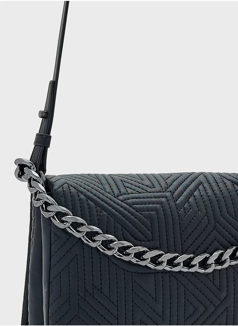 دكني Desiree Flap Over Chain Detailed Crossbody