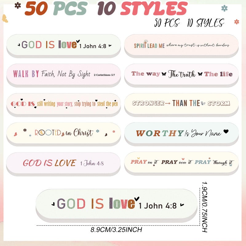 Lanties 50 Pcs Christian Gifts for Women Bulk Christian Nail File Bulk Mini Bible Scripture Emery Board Nail Files Religious Appreciation Gifts for Employee Teacher Staff Coworker Women (Elegant) - Image 2