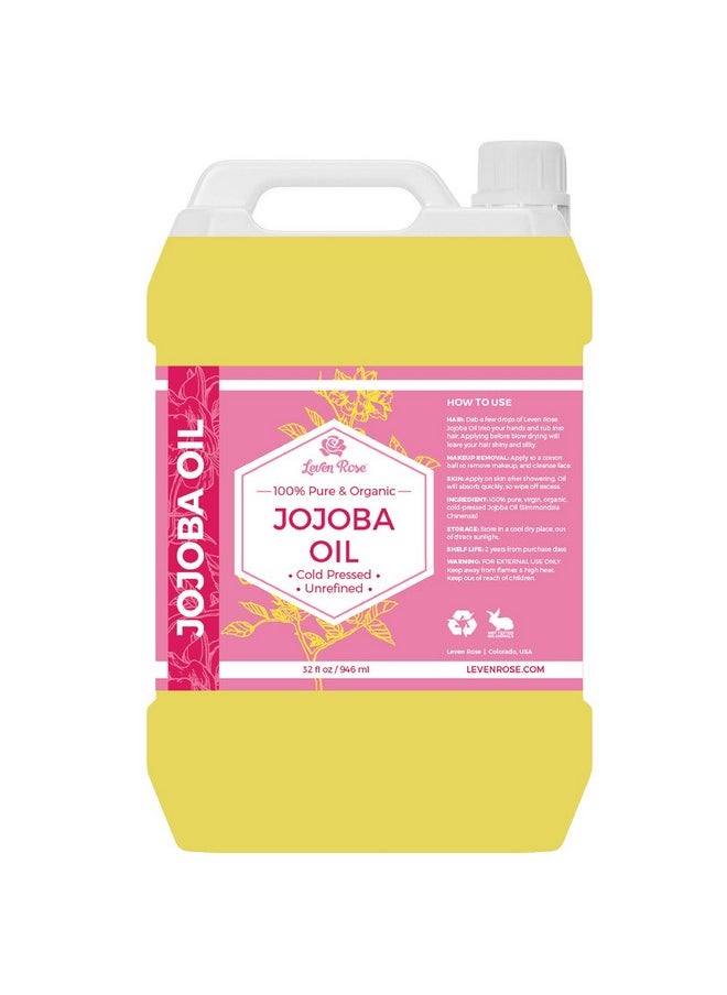 Leven Rose Jojoba Oil Bulk Wholesale Large 32 Oz For Soap Skin Hair And Nails  - Image 1