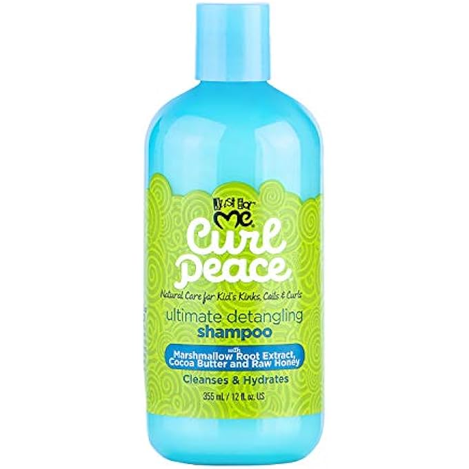 Just for Me CURL PEACE ULTIMATE DETANGLING SHAMPOO (3 PACK) - CLEANSES & HYDRATES, CONTAINS MARSHMALLOW ROOT EXTRACT, COCOA BUTTER & RAW HONEY, SULFATE FREE, NO ANIMAL TESTING, 12 OZ - Image 3