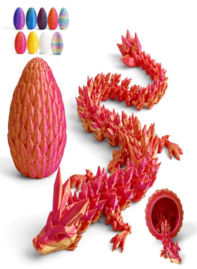 Cessfle 【2025 Updated】 12" 3D Printed Dragon Egg, Cool 3D Printed Crystalynx Dragon Egg, 3-d Fidget Dragons for 5-7 4-6 8-12 Year Old Boys Kid Girls Teen Adult - Image 1