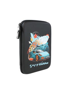 SMILY KIDDOS Smily Kiddos Single Compartment Pencil Case Stylish Cute Large Capacity Hardtop EVA Pencil Case Organizer School Kids Girls Women Pen Holder Pouch Multi Purpose| Speedster - Black  - Image 3