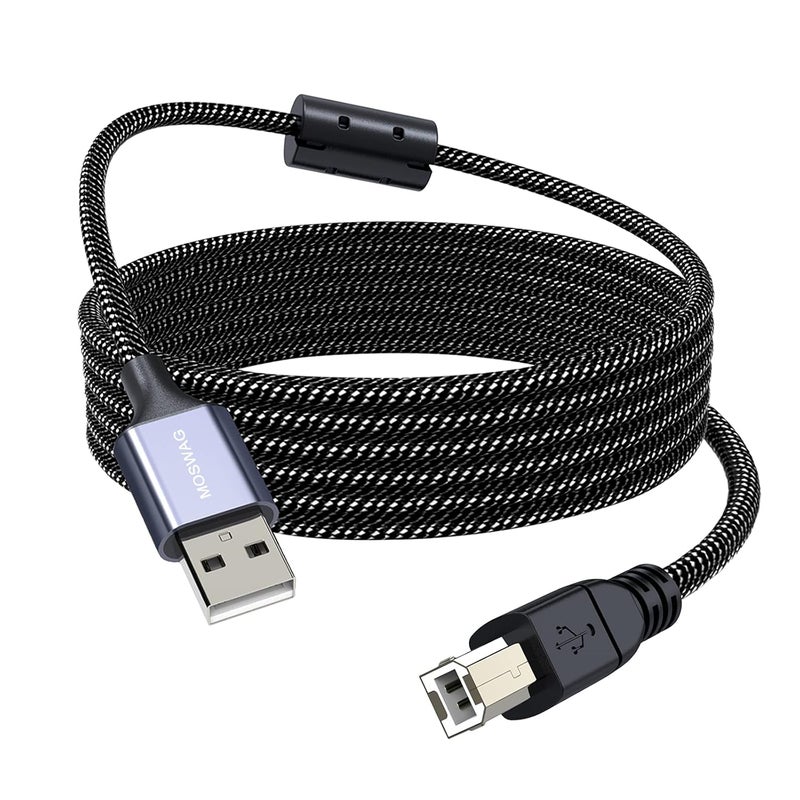 موسواج كابل طابعة USB، كابل ماسح ضوئي من نوع USB 2.0 من A إلى B لـ HP، Canon، Dell، Epson، Lexmark، Xerox، Brother، Samsung وغيرها - Image 1
