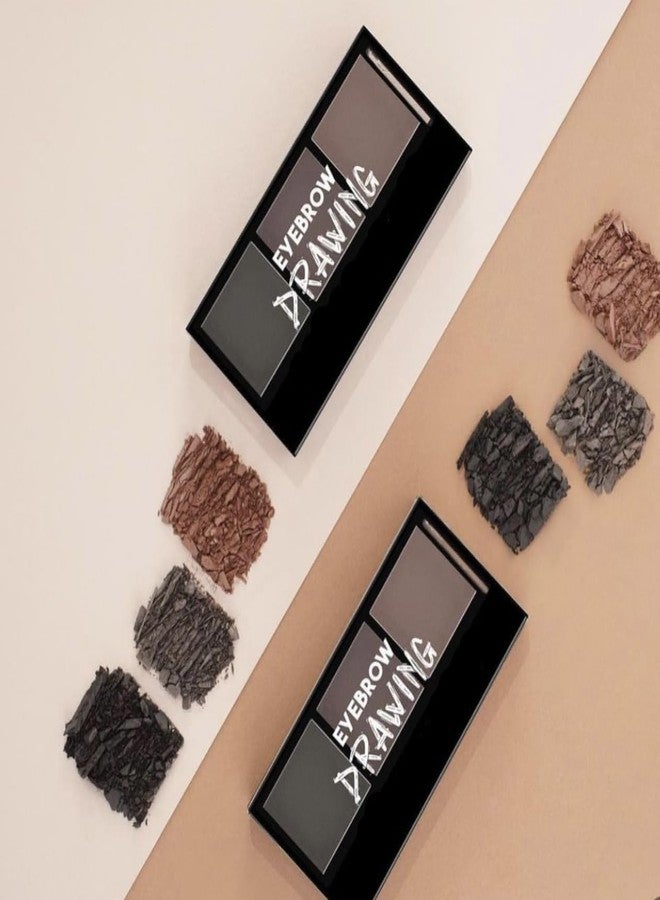 JAAYANSHA Eyebrow Drawing Palette 3 Shades With 1 Brush, Waterproof Non-Transfer Smudgeproof Eyebrow Palette, Ultimate Brow Kit, Eyebrow Kit to Shape, Filling and Outlining. (Dark Brown,Light Brown,Brown) - Image 2