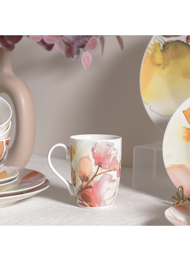 DANUBE HOME - Youthful Bite 16 Piece New Bone China Dinner Set Elegant Dinnerware for 4 Includes Plates Bowls Mugs & side Plates Perfect for Formal Dining Home Entertaining & Gifting Serves 4 - Image 1