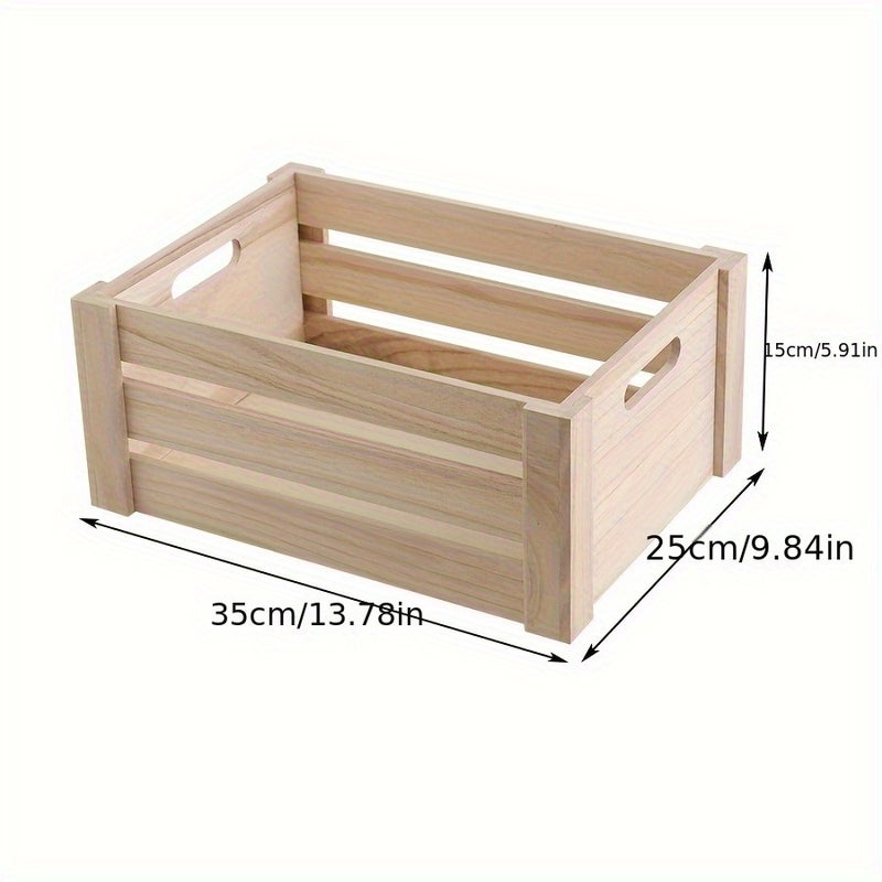 1or 3pcs Rustic Farmhouse Wooden Storage Crates Set - Handcrafted, Stackable Organizer Boxes in Vintage & wood Colors for Home Decor and Organization, Fall Decorations for Home - Image 5