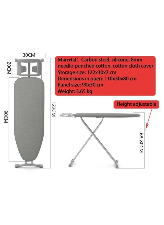 VOGMAX - Ironing board with black heat cover, height adjustable 110x30x80 cm - Image 1