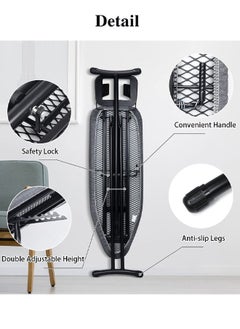 VOGMAX Ironing board with black heat cover, height adjustable 110x30x80 cm  - Image 4