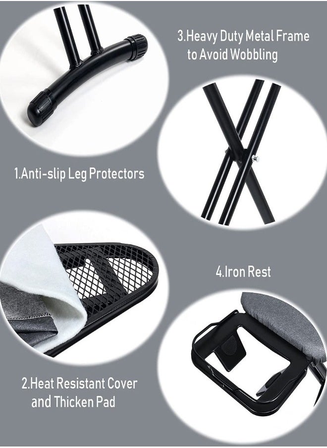 VOGMAX - Ironing board with black heat cover, height adjustable 110x30x80 cm - Image 1