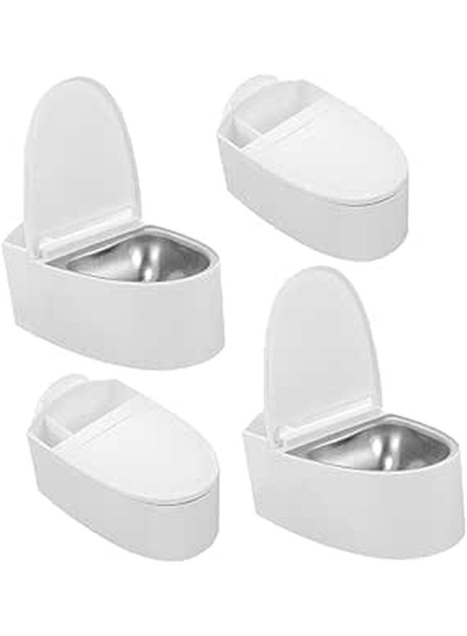 Wall Mounted Toilet Shaped Ashtray With Lid 4 Pack Metal Windproof Ash Can For Home Bathroom - Image 1