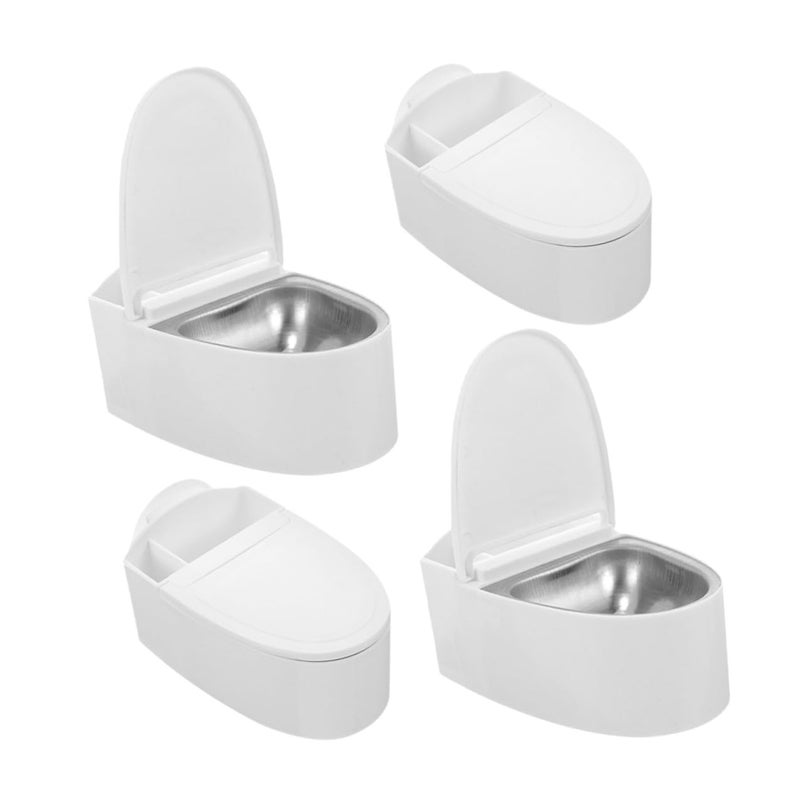 Wall Mounted Toilet Shaped Ashtray With Lid 4 Pack Metal Windproof Ash Can For Home Bathroom - Image 2