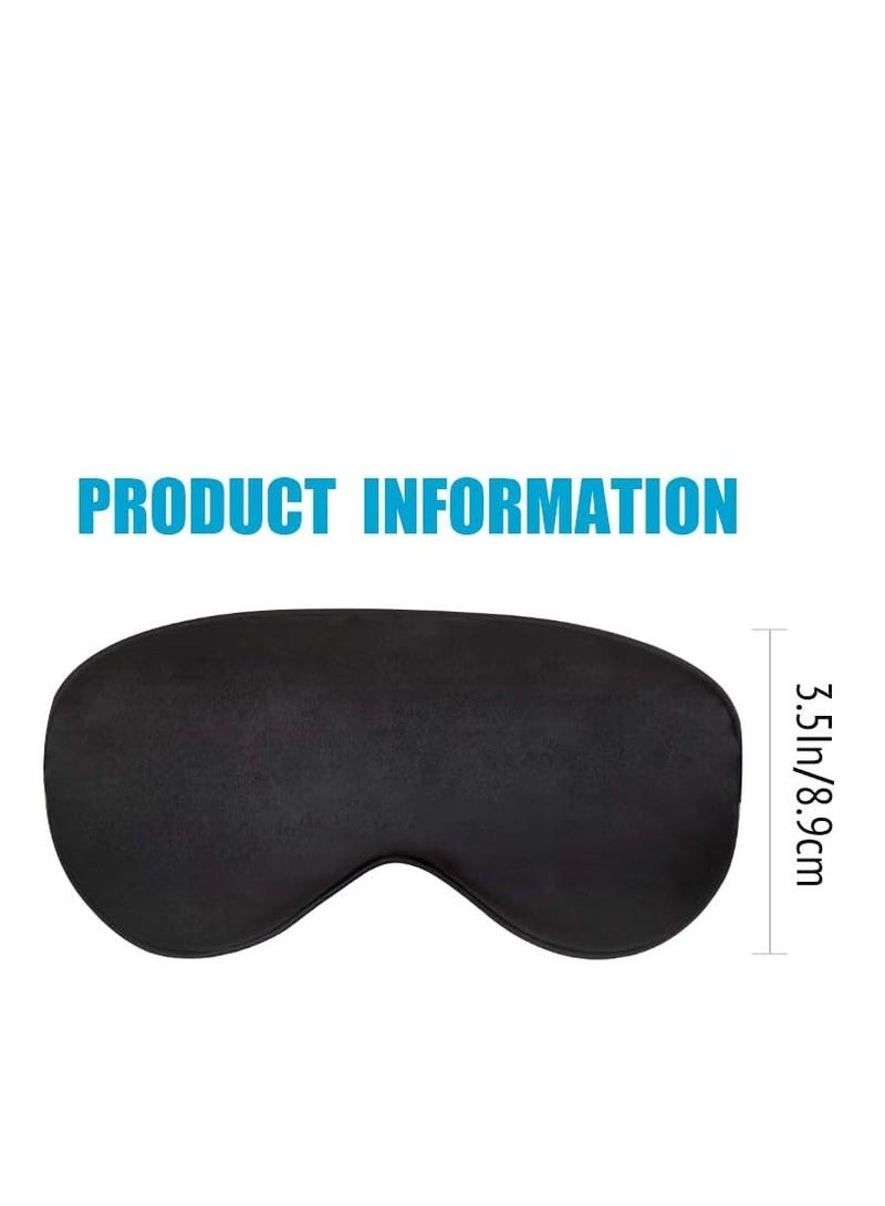 Inertop Sleep mask night cover eye sleeping silk satin masks for women men blindfold for airplane travel adjustable strap black - Image 4