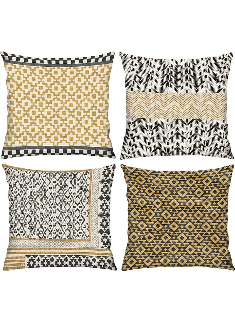 Ritmo Home Ethnic Scandinavian 4-Piece Throw Pillow Case 