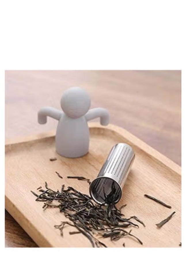 Peachjoy Tea Infuser Filter, Loose Tea Cute Stainless Steel Ultra Fine Mesh Tea Supplies Steeper Diffuser Herbal Tea and Spices, Get the More Enjoyable Tea Times with Friends and Family (2 Pcs Gray) - Image 3