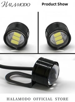 HALAMODO 2PCS Universal Eagle Eye LED Fog Light Motorcycle Light Running Tail Backup Light Reversing Parking Signal Automobiles Lamps DRL Bulb  - Image 2