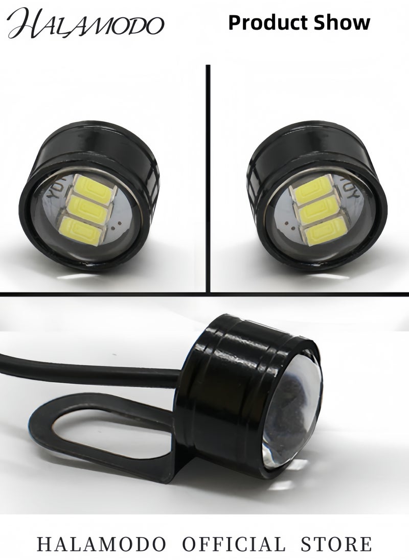 HALAMODO 2PCS Universal Eagle Eye LED Fog Light Motorcycle Light Running Tail Backup Light Reversing Parking Signal Automobiles Lamps DRL Bulb  - Image 2