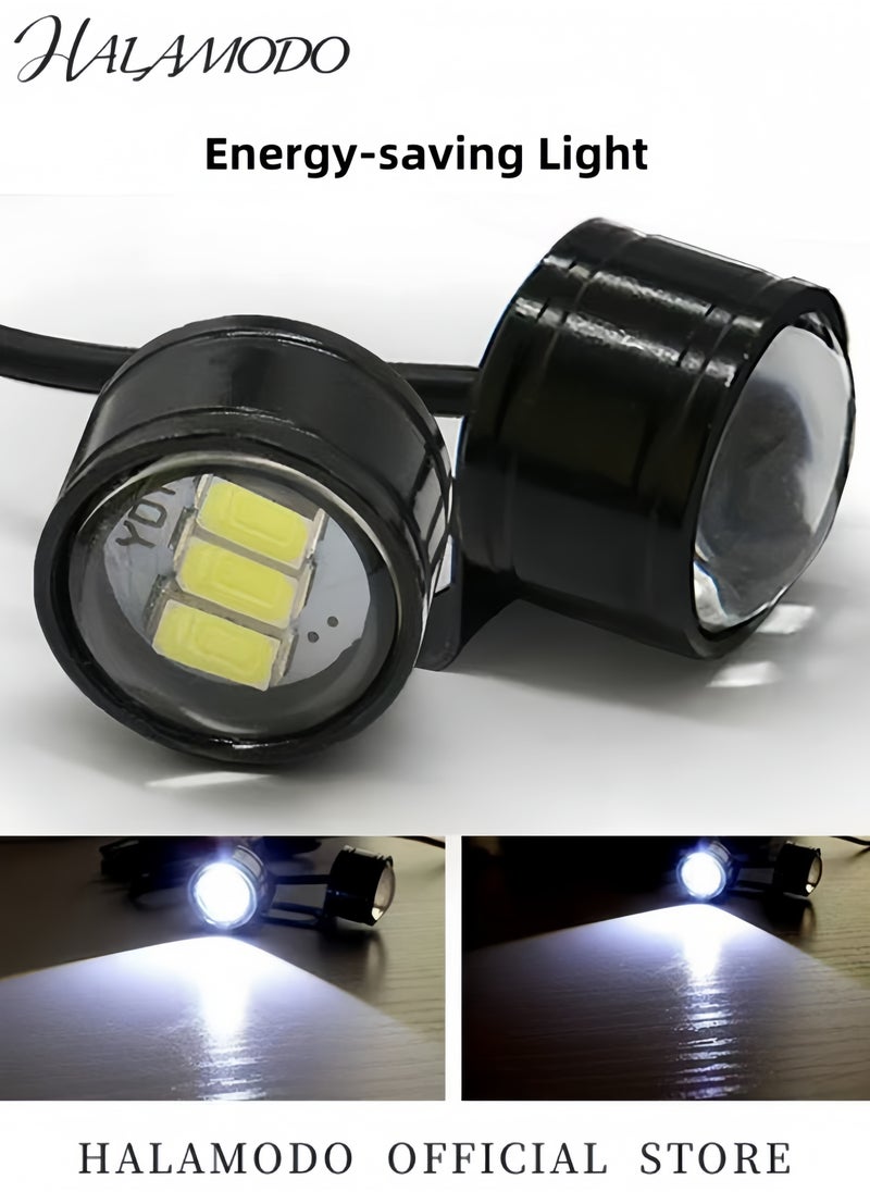 HALAMODO 2PCS Universal Eagle Eye LED Fog Light Motorcycle Light Running Tail Backup Light Reversing Parking Signal Automobiles Lamps DRL Bulb  - Image 4
