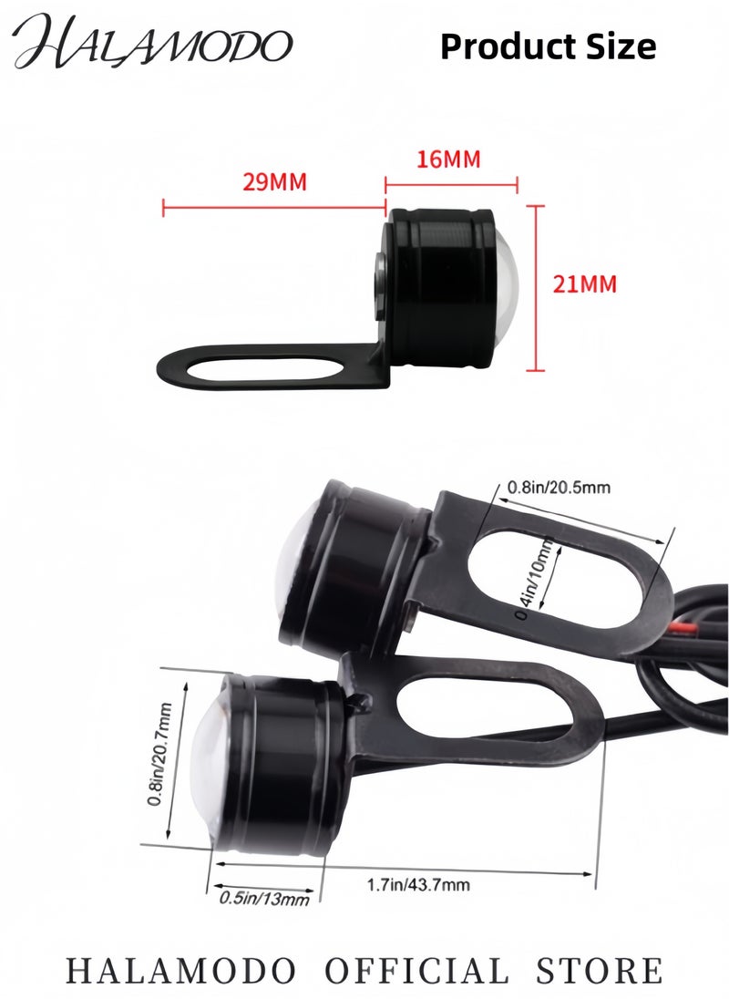 HALAMODO - 2PCS Universal Eagle Eye LED Fog Light Motorcycle Light Running Tail Backup Light Reversing Parking Signal Automobiles Lamps DRL Bulb - Image 1