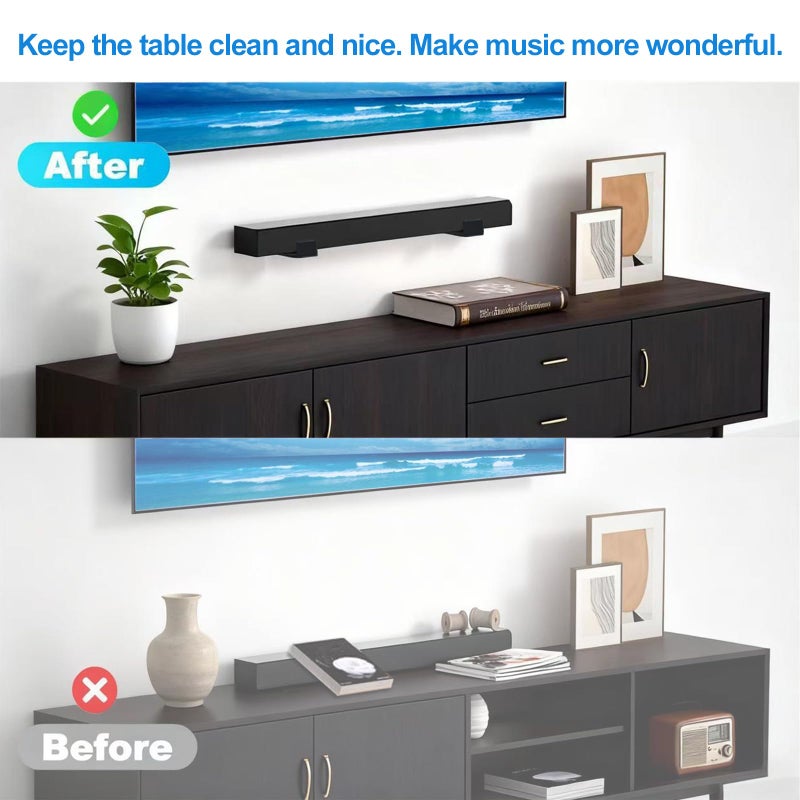 Howonder Soundbar Wall Mount,All Metal Sound Bar Mounts Under TV for Sonos,Samsung, Bose, Vizio, LG, Sony, JBL and More,Depth Adjustable 3.7â€-6.3â€, Hold up to 30 lbs,HD-118,2 Packs,Black - Image 5