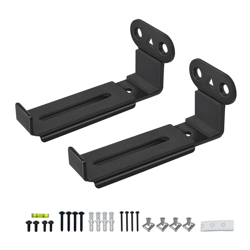 Howonder Soundbar Wall Mount,All Metal Sound Bar Mounts Under TV for Sonos,Samsung, Bose, Vizio, LG, Sony, JBL and More,Depth Adjustable 3.7â€-6.3â€, Hold up to 30 lbs,HD-118,2 Packs,Black - Image 1