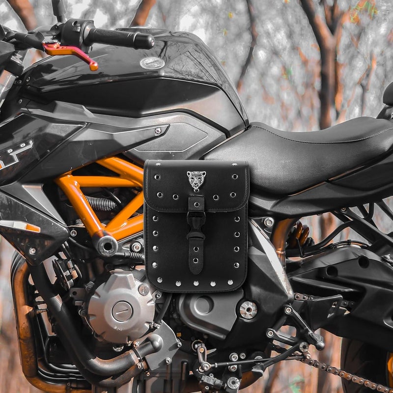LABRIMP Motorcycle Leather Tool Bag Side Saddlebag Storage Travel Tail Bag for Motorbike Accessories - Image 5