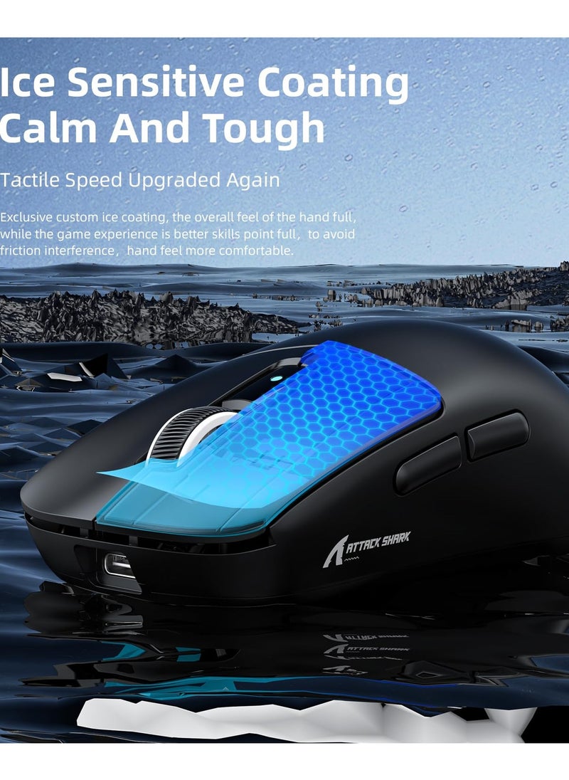 Attack Shark R6 Wireless Gaming Mouse,38G Ultra-Lightweight Trip-Mode 2.4G/USB-C/Bluetooth Mouse Gaming with PAW3950MAX Sensor,42000 DPI,50G Accelerated Speed for PC/Laptop/Mac PC/Laptop/Mac -Black  - Image 3