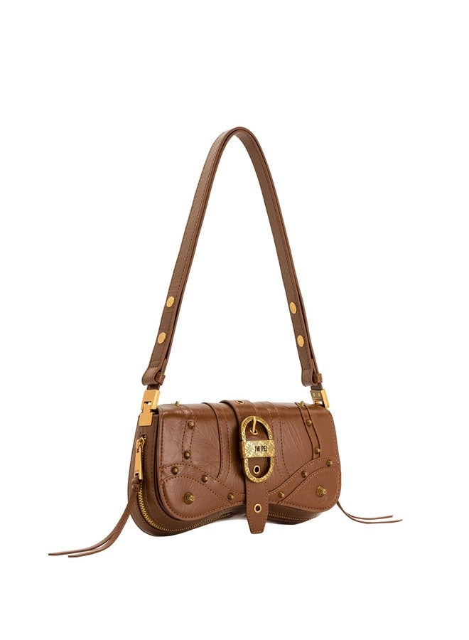 جي دبليو بي حقيبة كتف جوي النسائية من جي دبليو بي إي آي - لون بني بإبزيم - Image 3