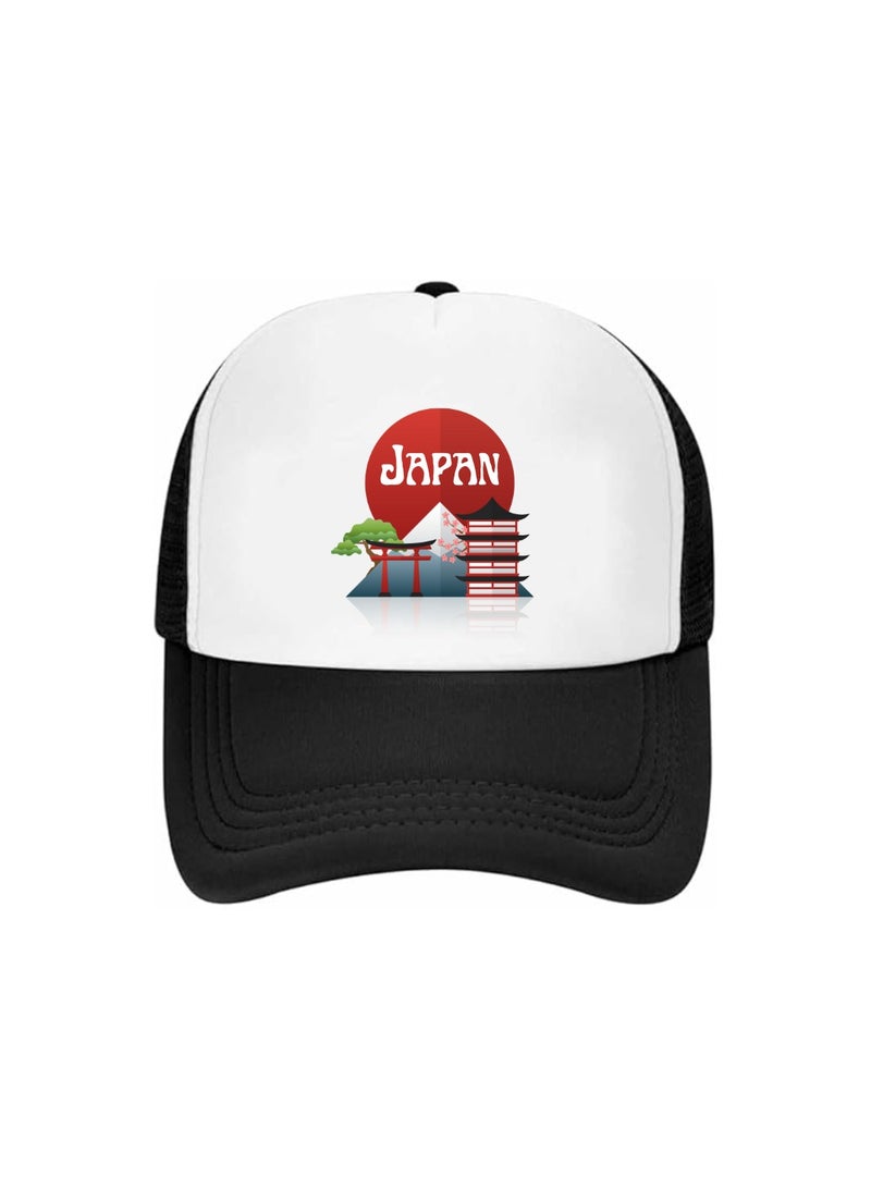 PRINTSHOP4ME Japan Mesh Cap With Plastic Closure For Men And Women–Perfect For National Day,Sports Activities And Casual Wear–Great Gift for Sports Fans And Events - Image 1