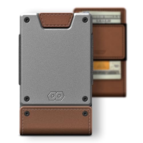 PROOF Wallet | Slim Minimalist Wallets for Men | Leather & Metal | RFID Wallet | Front/Back Pocket | Gift Box | Veteran Owned (Legacy (Full Grain Brown Leather | Satin Gun Metal)) - Image 3