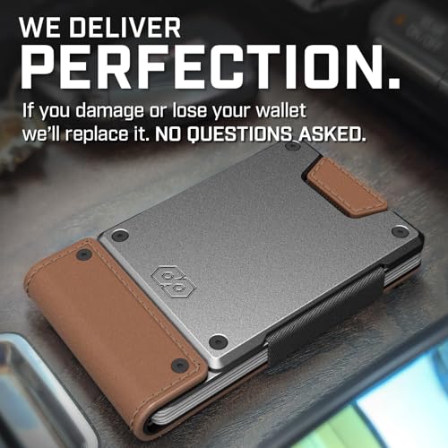 PROOF Wallet | Slim Minimalist Wallets for Men | Leather & Metal | RFID Wallet | Front/Back Pocket | Gift Box | Veteran Owned (Legacy (Full Grain Brown Leather | Satin Gun Metal)) - Image 5