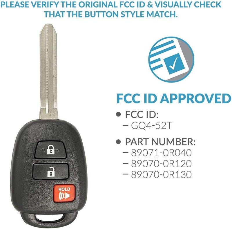 Keyless2Go جهاز مفتاح بديل Keyless2Go لتويوتا راف4، هايلاندر، تاكوما (عبوة 2) - Image 4