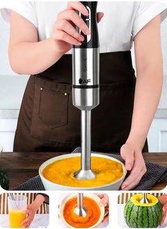 White Life 1000W Stainless Steel Hand Blender with 4 Sharp Stainless Steel Blades for Easy Mashing 2 Speeds Powerful Copper Motor 1 Year Warranty Model - 1-4168