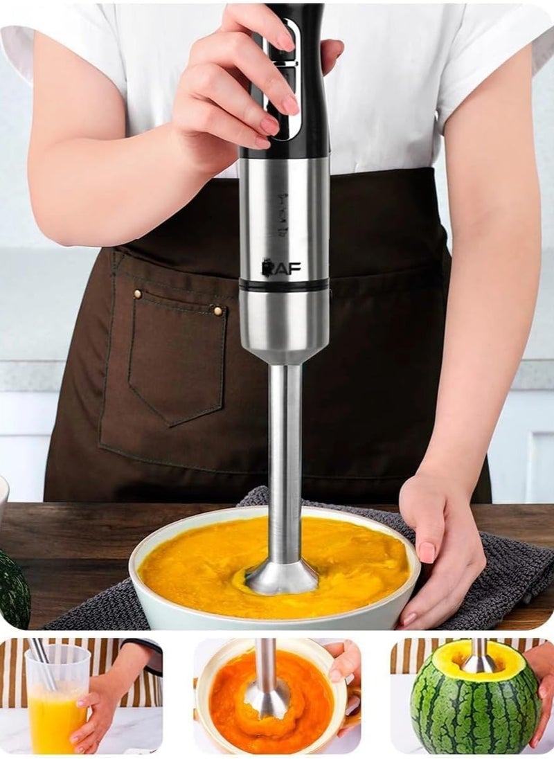 Generic - White Life 1000W Stainless Steel Hand Blender with 4 Sharp Stainless Steel Blades for Easy Mashing 2 Speeds Powerful Copper Motor 1 Year Warranty Model - 1-4168 - Image 1