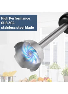 Generic White Life 1000W Stainless Steel Hand Blender with 4 Sharp Stainless Steel Blades for Easy Mashing 2 Speeds Powerful Copper Motor 1 Year Warranty Model - 1-4168  - Image 3