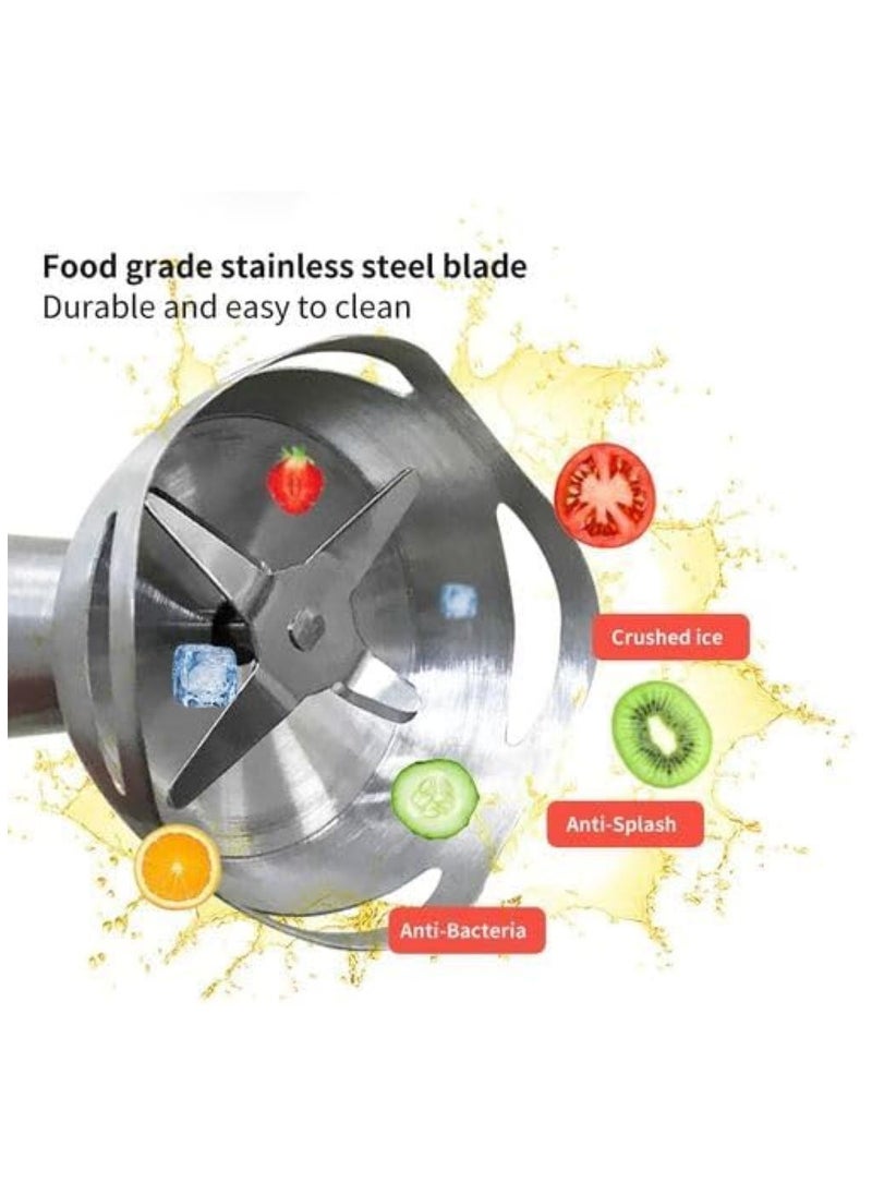 Generic - White Life 1000W Stainless Steel Hand Blender with 4 Sharp Stainless Steel Blades for Easy Mashing 2 Speeds Powerful Copper Motor 1 Year Warranty Model - 1-4168 - Image 1