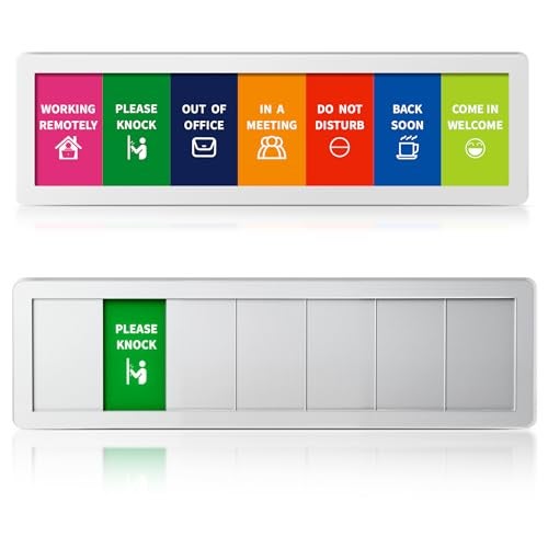 EliteSign Office Door Signs,7 Options-Do Not Disturb, Out of Office, In a Meeting, Working Remotely,Please Knock, Back Soon, Come in Welcome Privacy Door Signs Available and Away for Conference Room & Meeting - Image 1