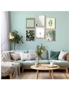 Excefore Beach Wall Decor Poster, Sage Green Botanical Prints Abstract Minimalist Wall Poster for Bedroom Living Room Decor 20x30cm Unframed Set of 6  - Image 2
