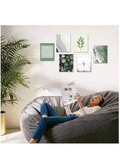 Excefore Beach Wall Decor Poster, Sage Green Botanical Prints Abstract Minimalist Wall Poster for Bedroom Living Room Decor 20x30cm Unframed Set of 6  - Image 3
