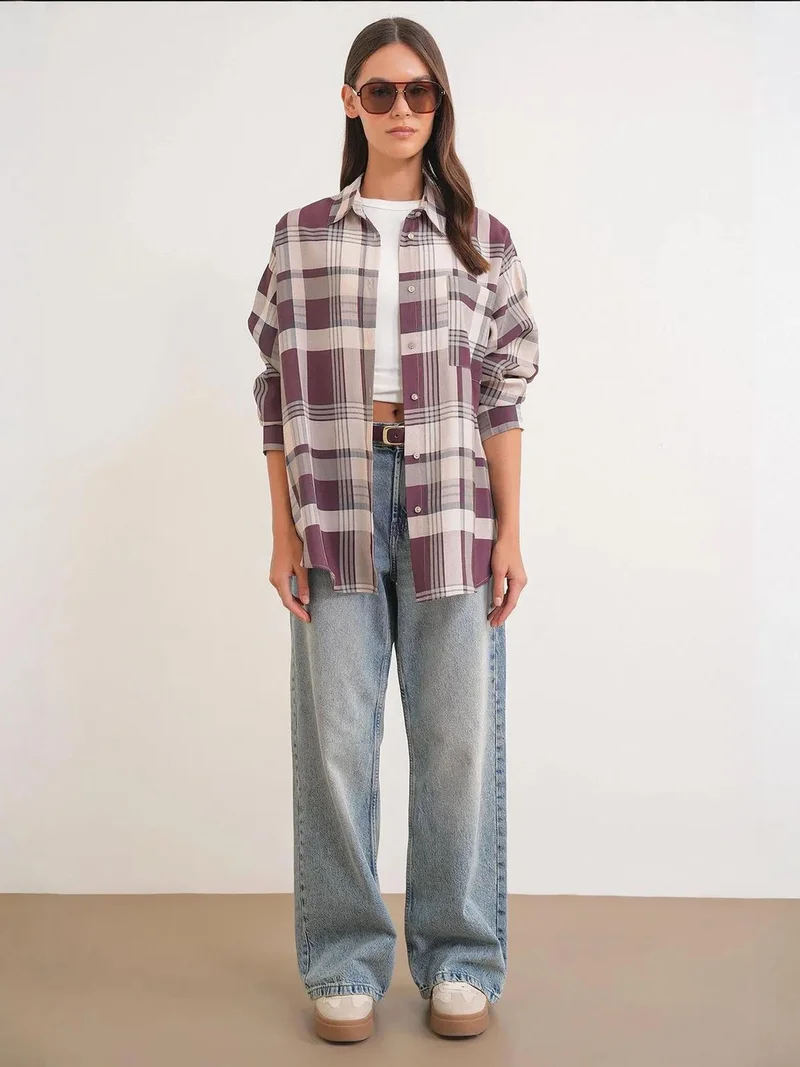 MixRay Mixray Oversize Checked Shirt with Pocket