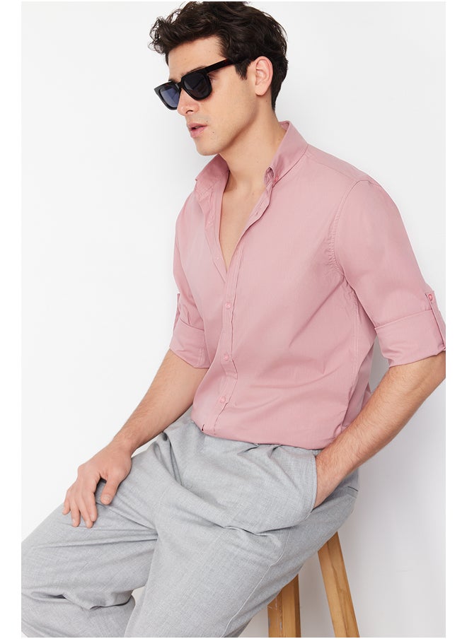 Pale Pink Slim Fit Shirt With Epaulette Sleeves TMNSS24GO00046 - pzsku/ZF1E584A4182111AB91B7Z/45/_/1730939831/23e5a427-e12c-4cd1-90d8-ad82c23d1a17