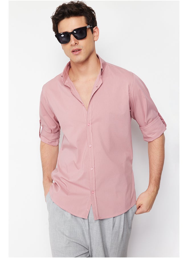 Pale Pink Slim Fit Shirt With Epaulette Sleeves TMNSS24GO00046 - pzsku/ZF1E584A4182111AB91B7Z/45/_/1730939834/b52b6b28-0f06-40f9-9ed3-f135daf54a95