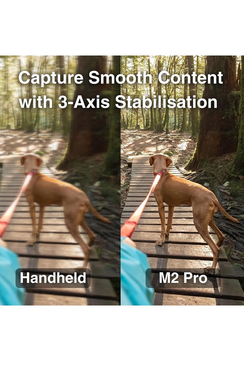 Aochuan M2 Pro Smartphone Gimbal, Video Stabilizer, Selfie Stick & Tripod, AI Body Tracking, Magnetic Light, Portable & Foldable iPhone Android Gimbal for Vlogging, YouTube, Tiktok & Instagram Videos Black - Image 3